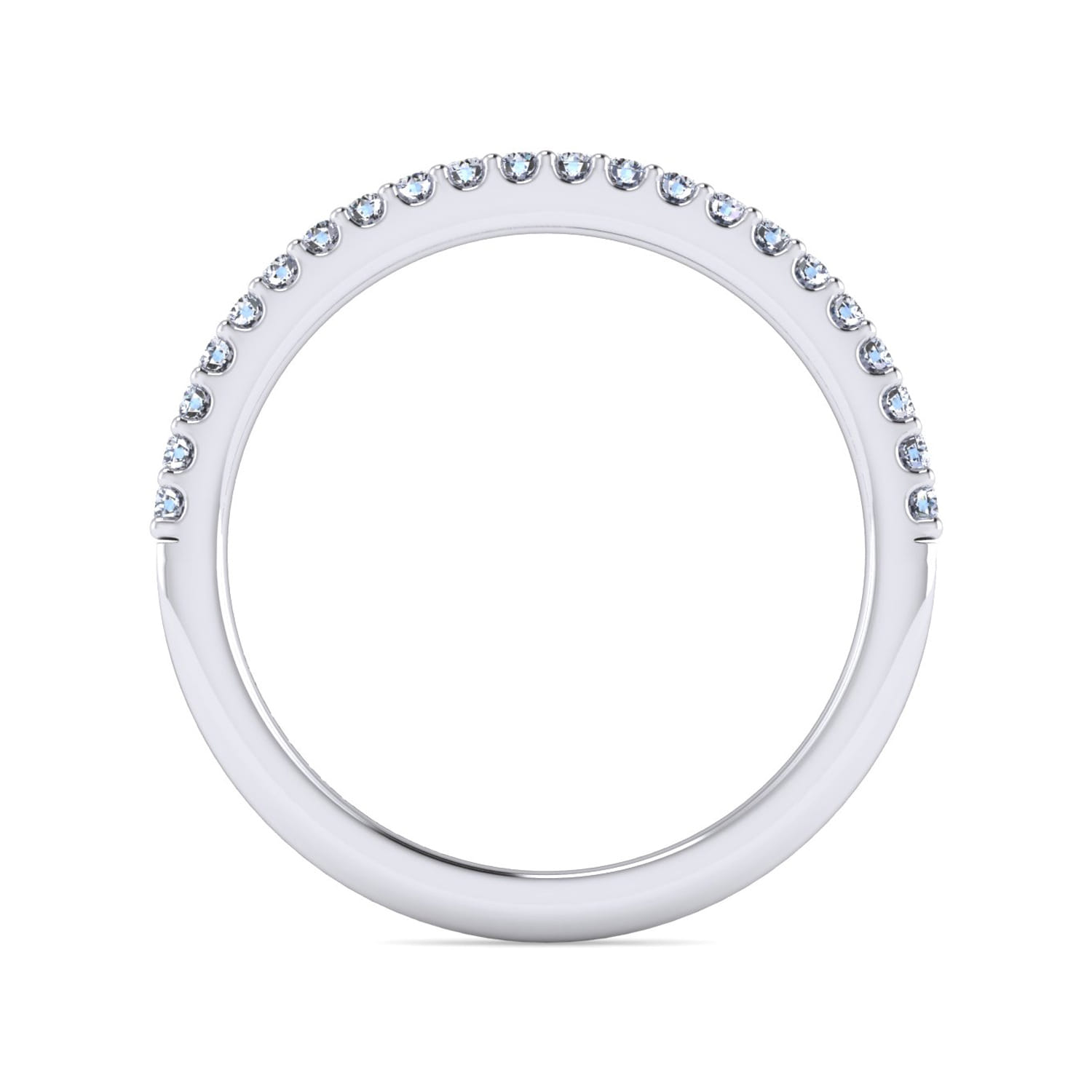14K White Gold Matching Wedding Band - 0.17 ct - Shot 2