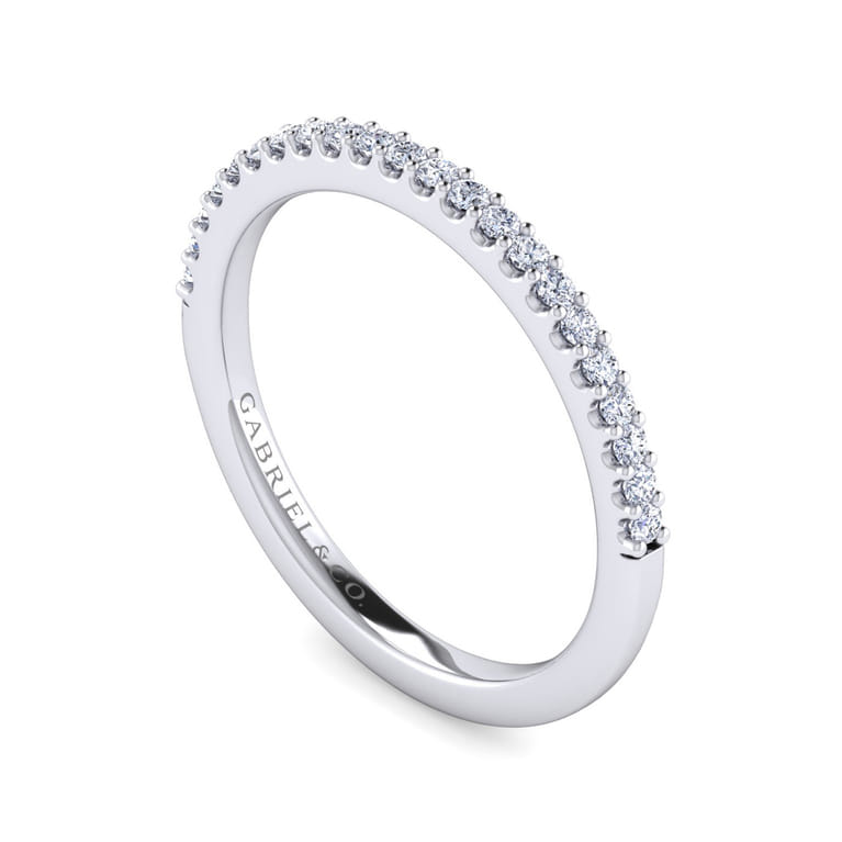 14K White Gold Matching Wedding Band - 0.17 ct - Shot 3