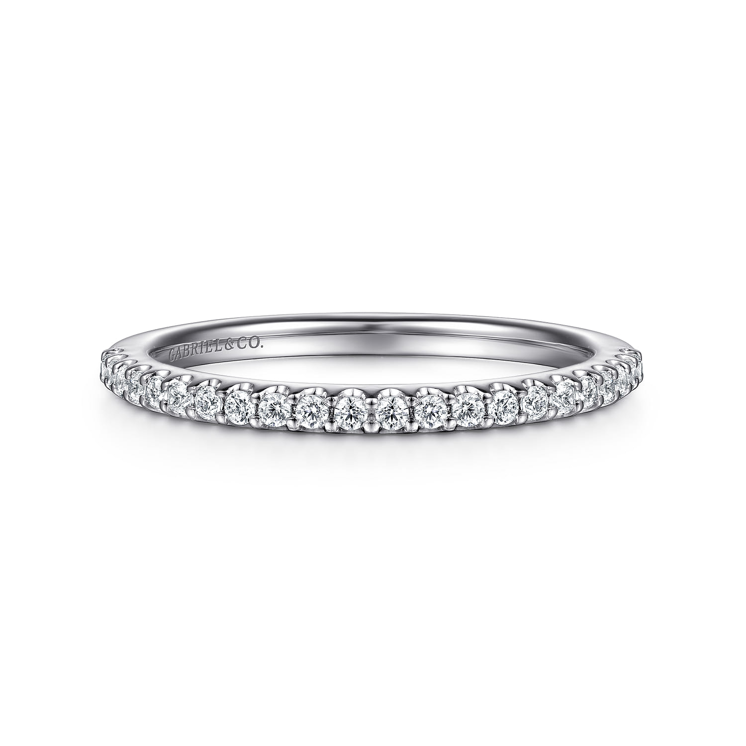 14K White Gold Matching Wedding Band - 0.17 ct - Shot 1