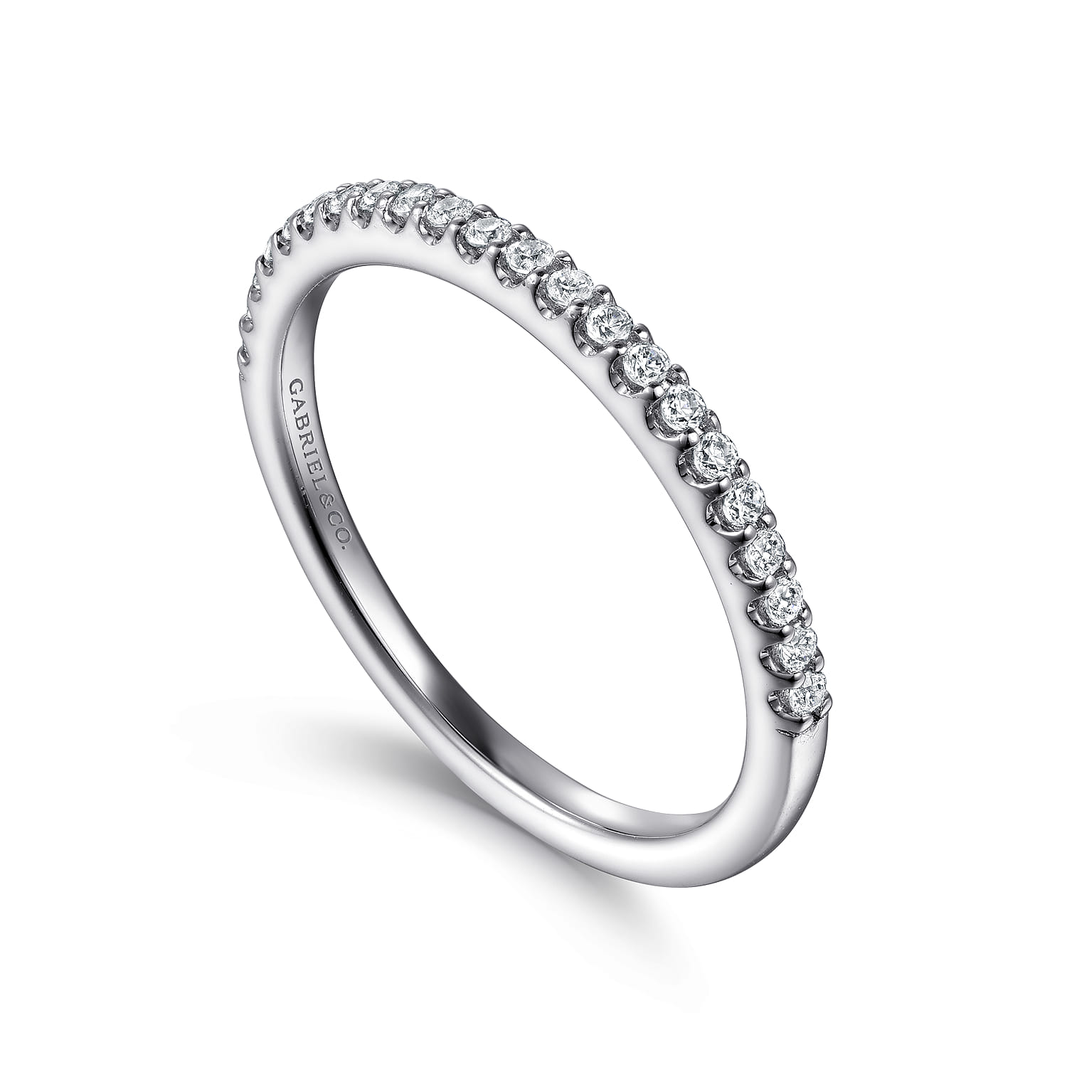 14K White Gold Matching Wedding Band - 0.17 ct - Shot 3
