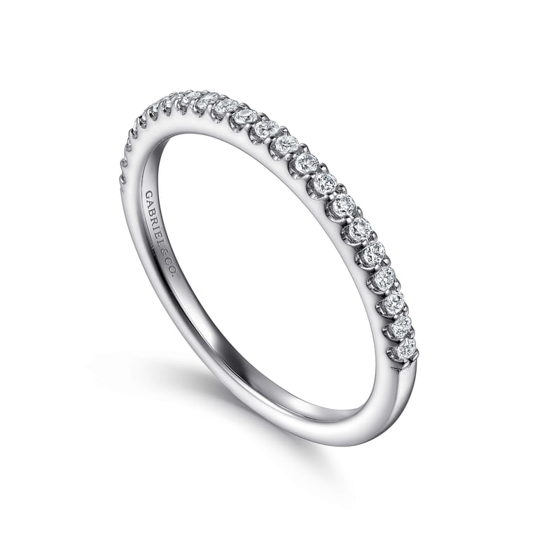 14K White Gold Matching Wedding Band - 0.17 ct - Shot 3