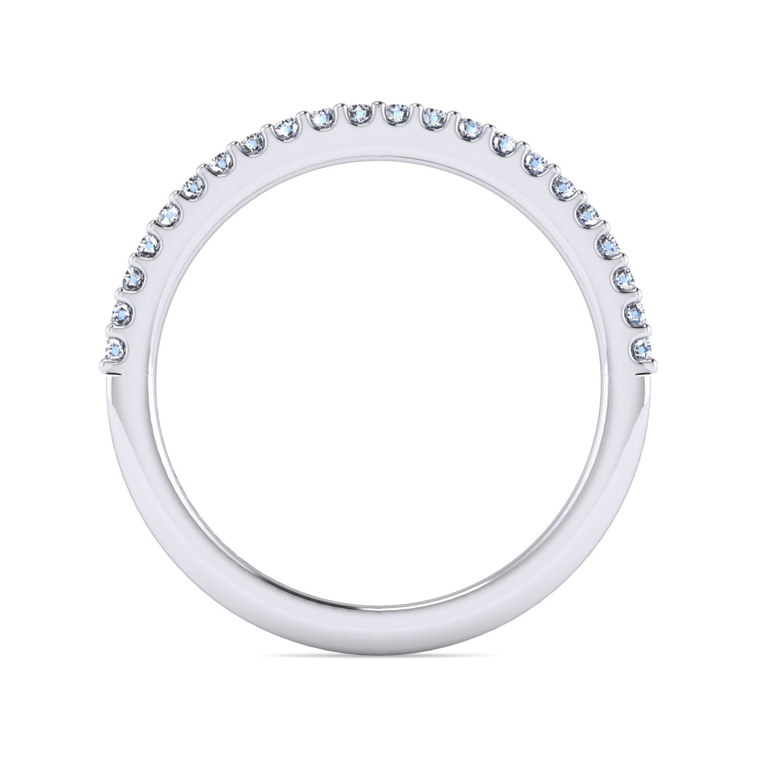 14K White Gold Matching Wedding Band - 0.17 ct - Shot 2