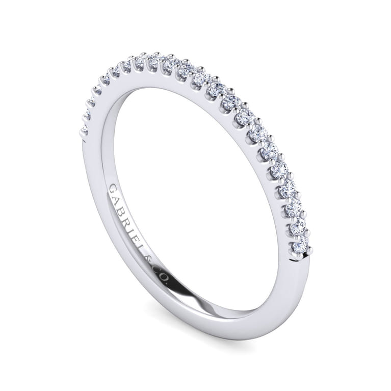 14K White Gold Matching Wedding Band - 0.17 ct - Shot 3