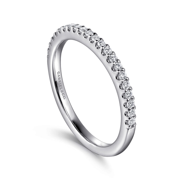 14K White Gold Matching Wedding Band - 0.17 ct - Shot 3