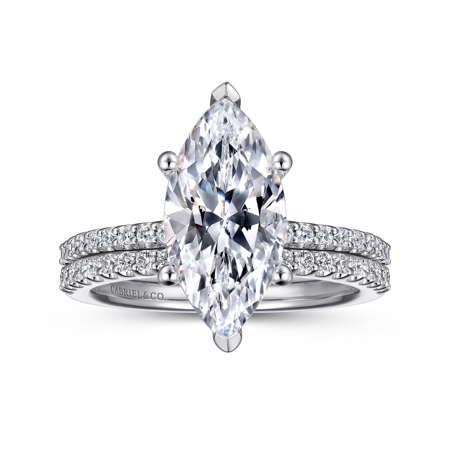 14K White Gold Matching Wedding Band - 0.17 ct - Shot 4
