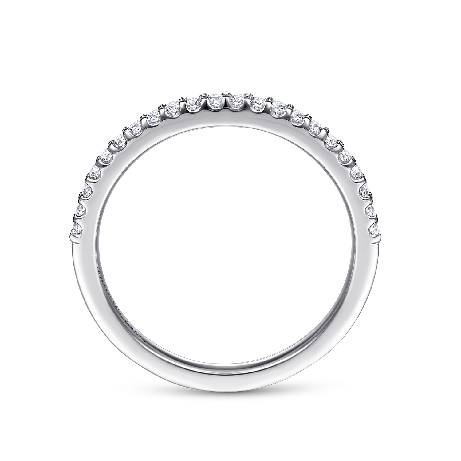 14K White Gold Matching Wedding Band - 0.17 ct - Shot 2