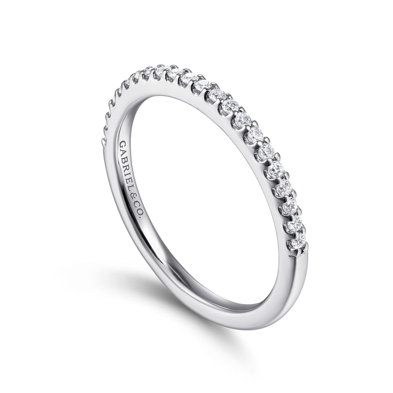 14K White Gold Matching Wedding Band - 0.17 ct - Shot 3