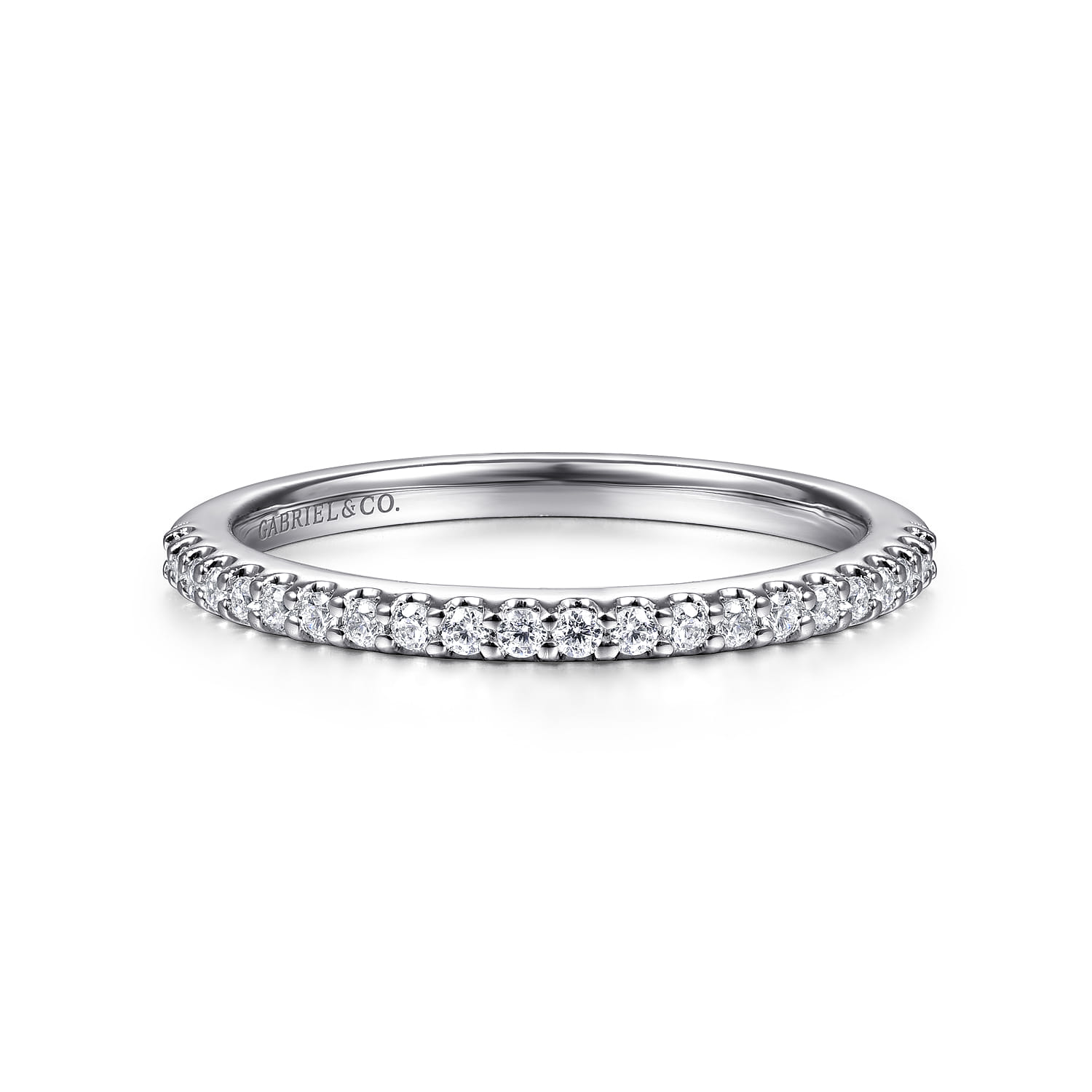 14K White Gold Matching Wedding Band - 0.17 ct - Shot 1