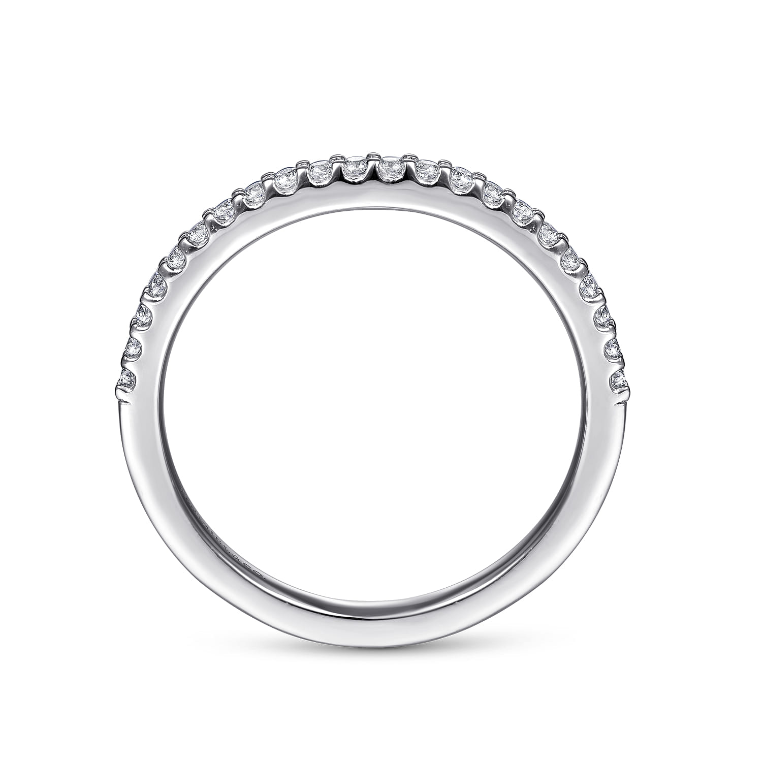 14K White Gold Matching Wedding Band - 0.17 ct - Shot 2