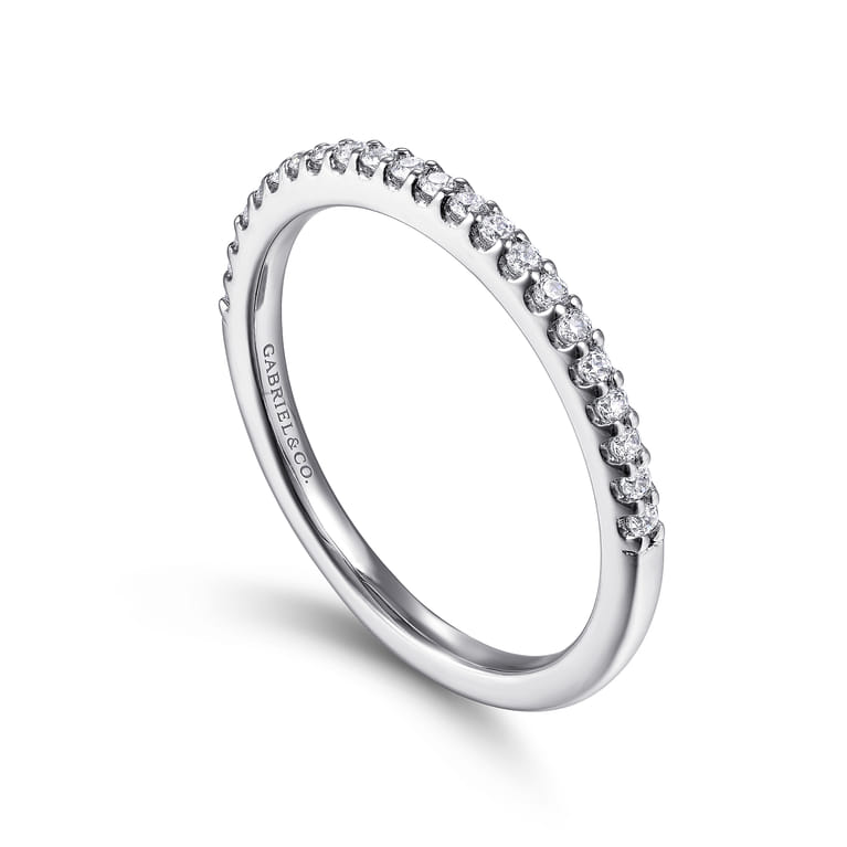14K White Gold Matching Wedding Band - 0.17 ct - Shot 3
