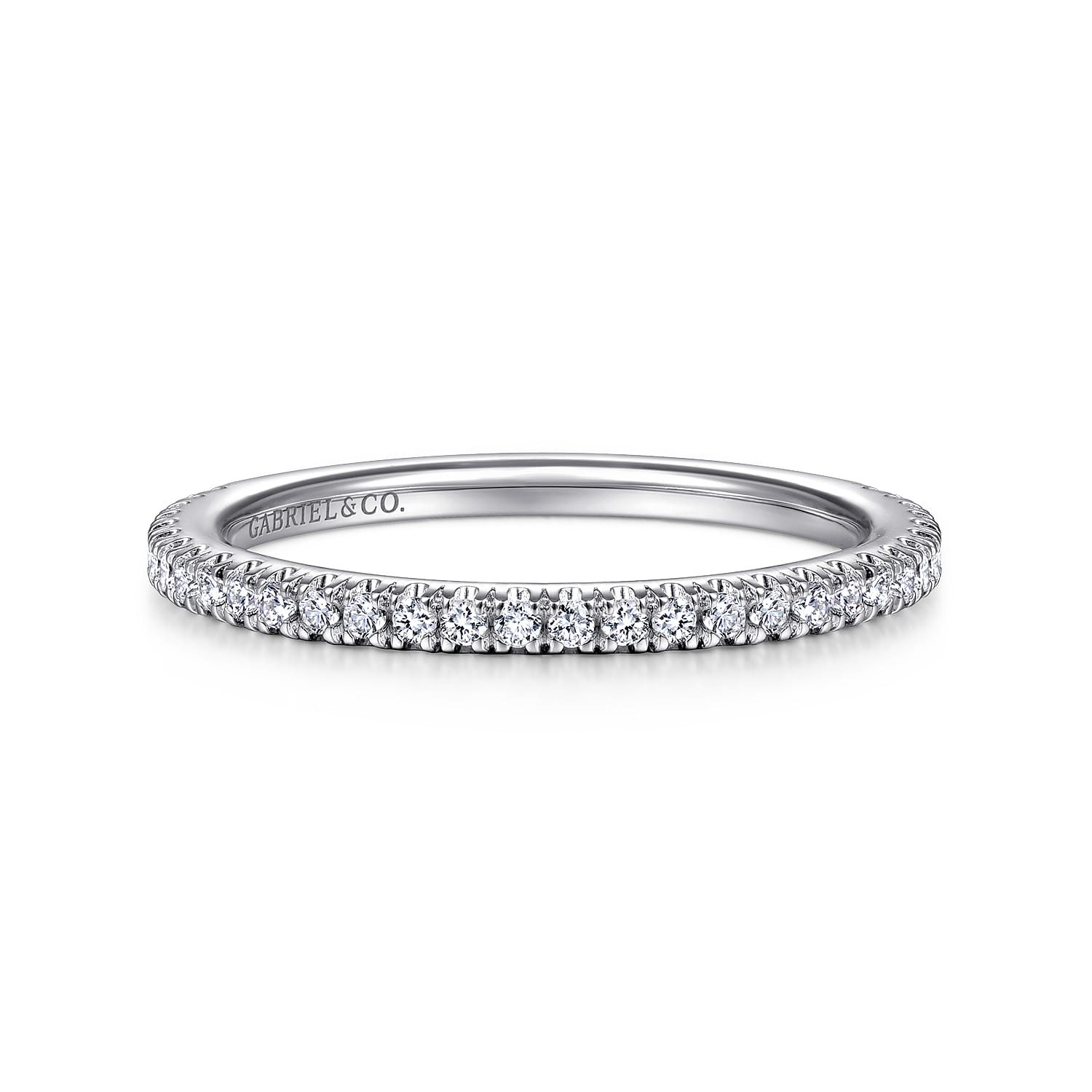 14K White Gold Matching Wedding Band - 0.21 ct - Shot 1