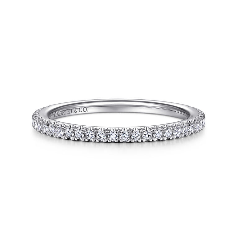14K White Gold Matching Wedding Band - 0.21 ct - Shot 1