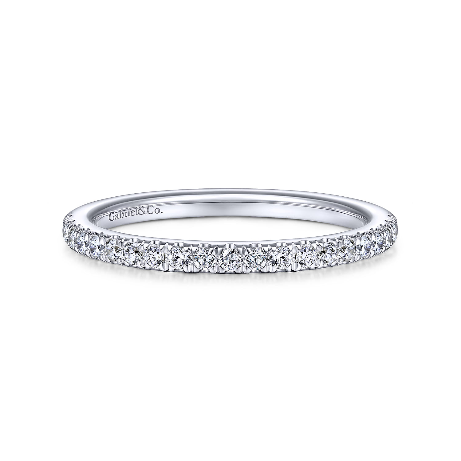 14K White Gold Matching Wedding Band - 0.22 ct - Shot 1