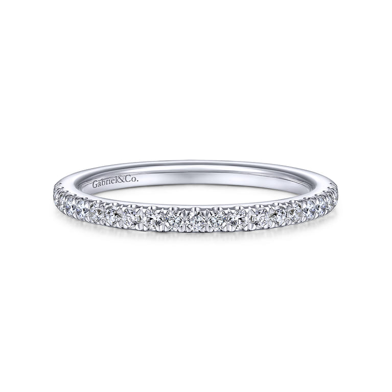 14K White Gold Matching Wedding Band - 0.22 ct - Shot 1