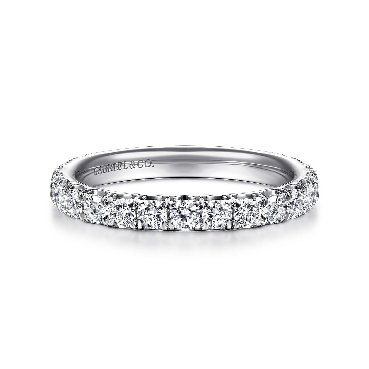 14K White Gold Matching Wedding Band - 0.92 ct - Shot 1