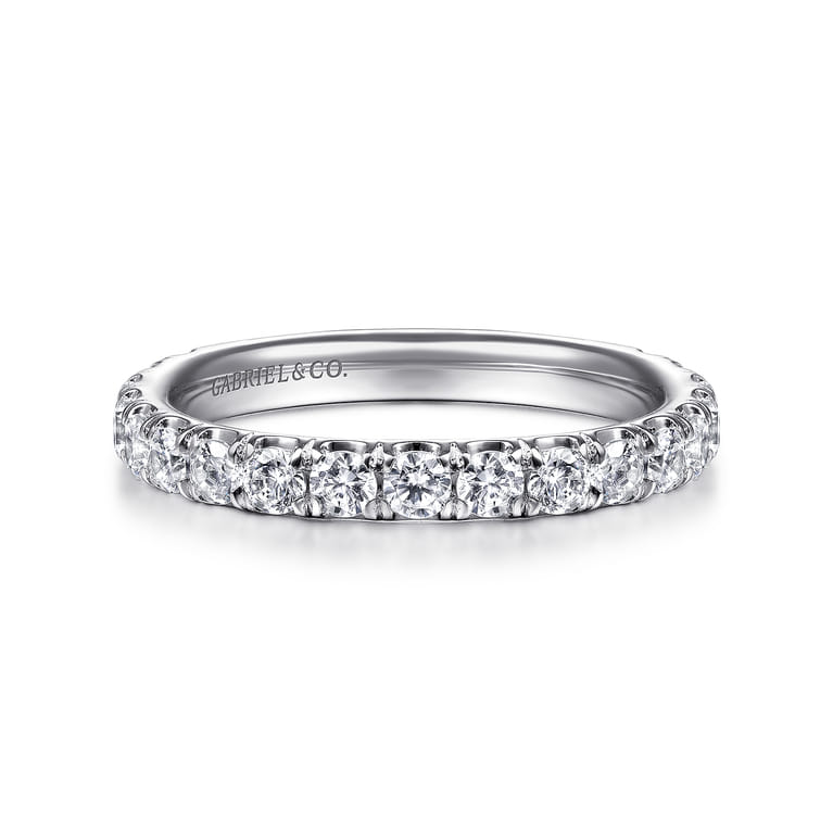 14K White Gold Matching Wedding Band - 0.92 ct - Shot 1