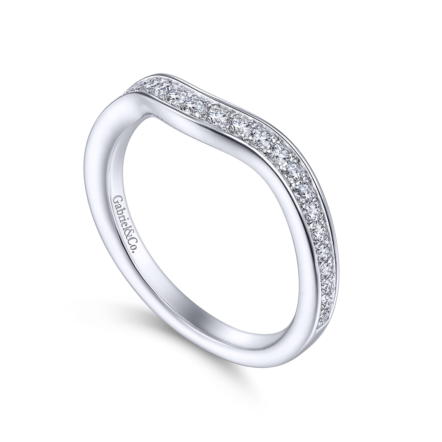 14K White Gold Matching Wedding Band - 0.25 ct - Shot 3