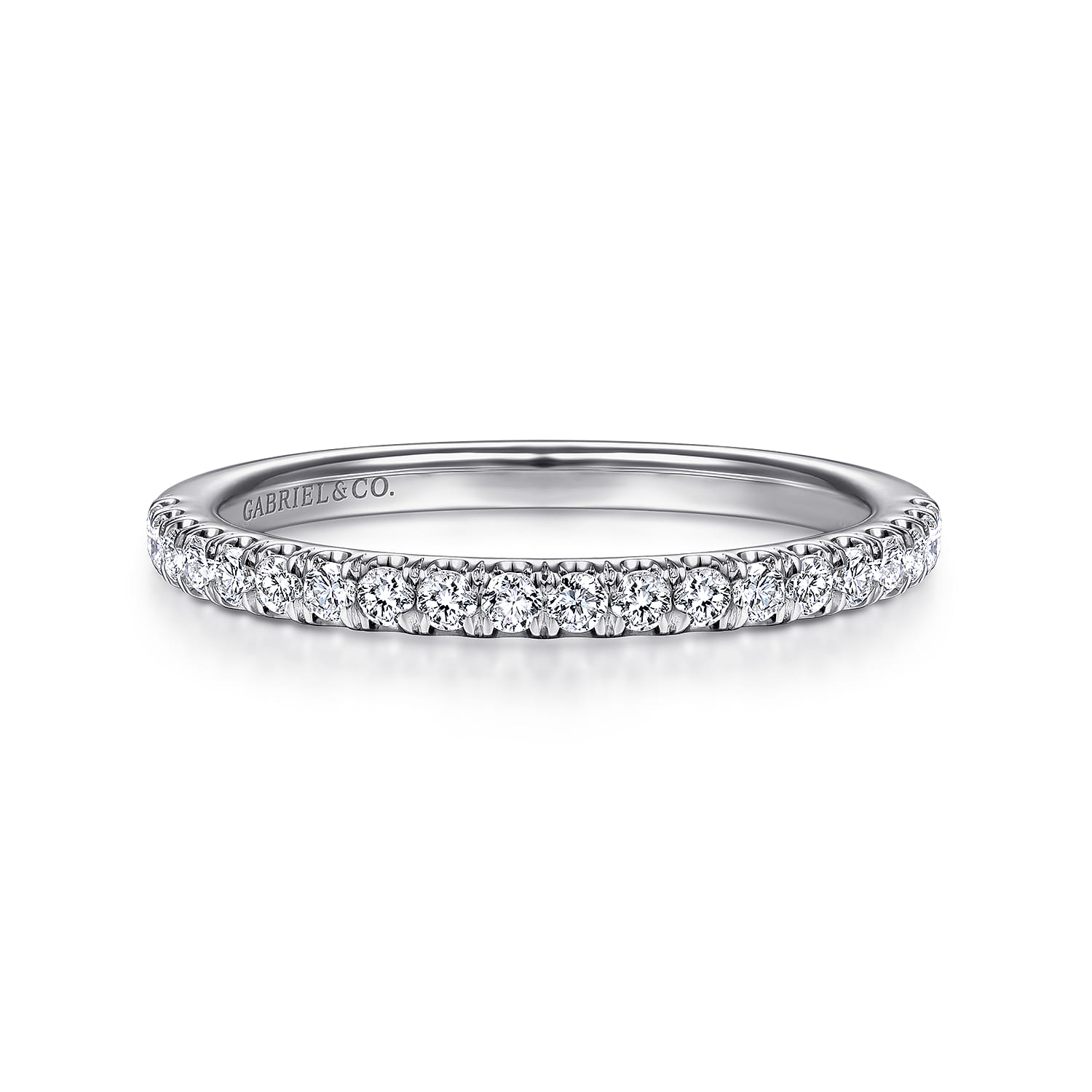 14K White Gold Matching Wedding Band - 0.28 ct - Shot 1