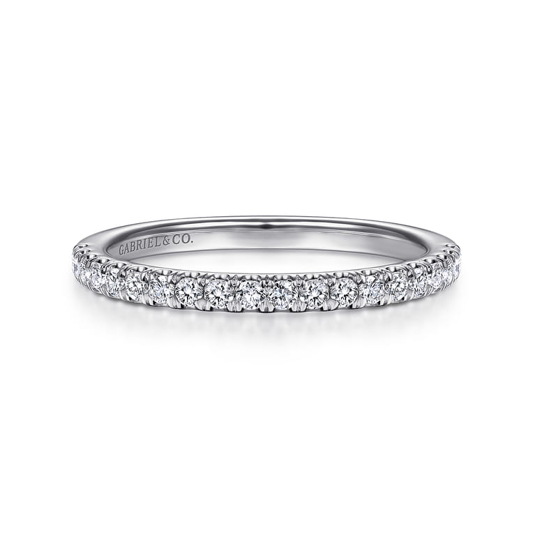 14K White Gold Matching Wedding Band - 0.28 ct - Shot 1