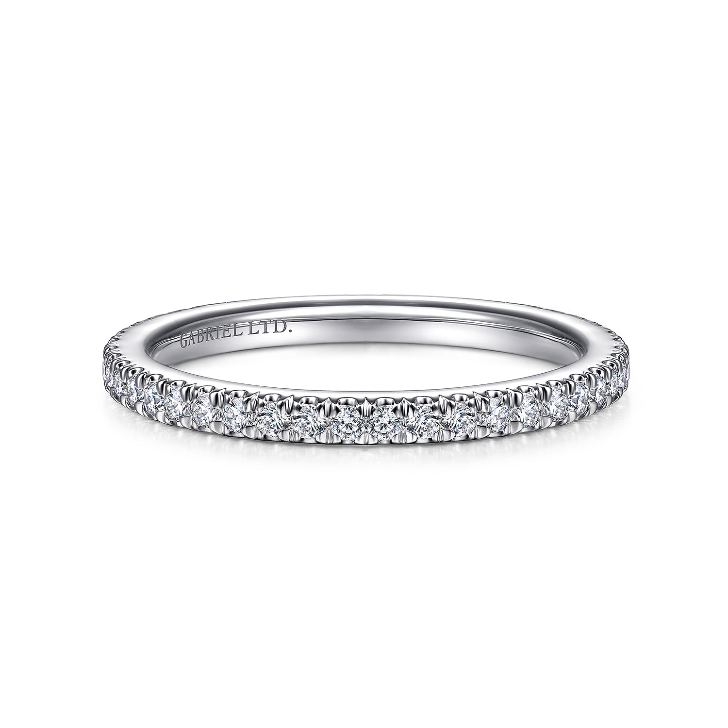 14K White Gold Matching Wedding Band - 0.28 ct - Shot 1
