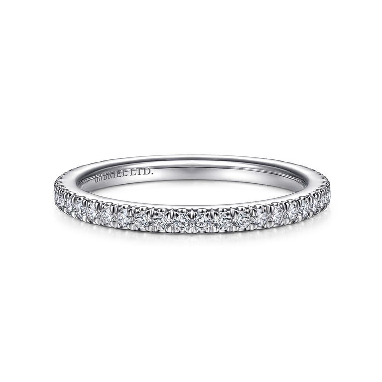 14K White Gold Matching Wedding Band - 0.28 ct - Shot 1