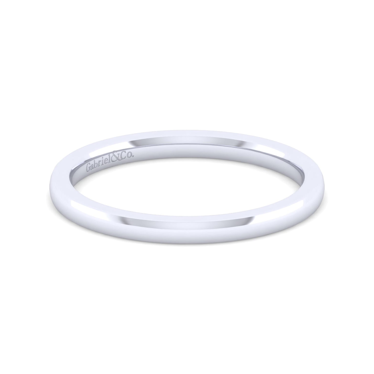 14K White Gold Matching Wedding Band - Shot 1