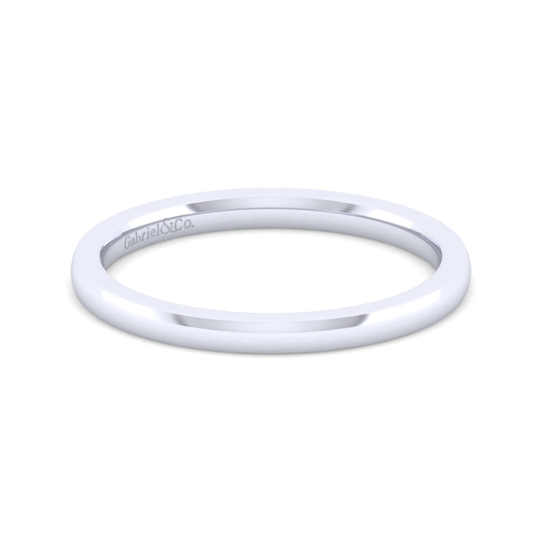 14K White Gold Matching Wedding Band - Shot 1