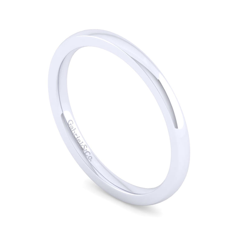 14K White Gold Matching Wedding Band - Shot 3