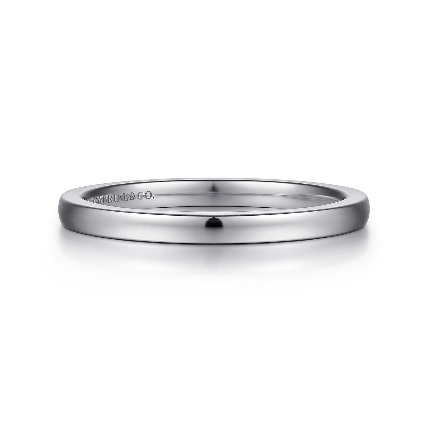 14K White Gold Matching Wedding Band - Shot 1