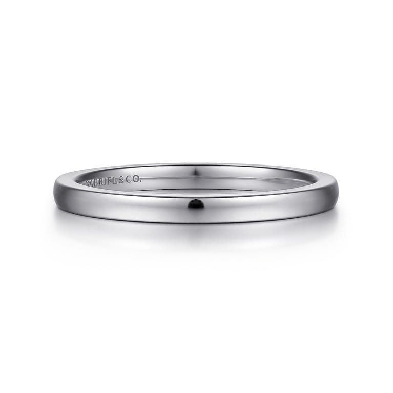 14K White Gold Matching Wedding Band - Shot 1