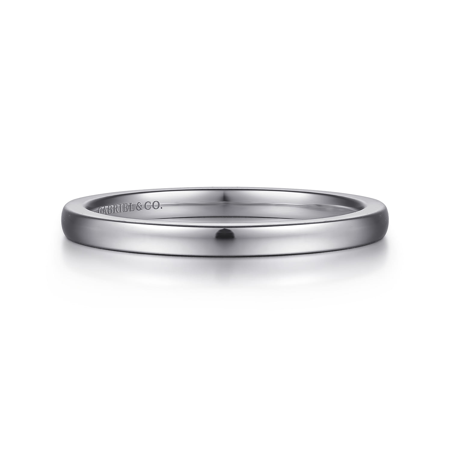 14K White Gold Matching Wedding Band - Shot 1