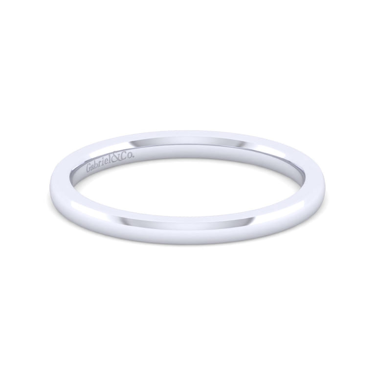 14K White Gold Matching Wedding Band - Shot 1