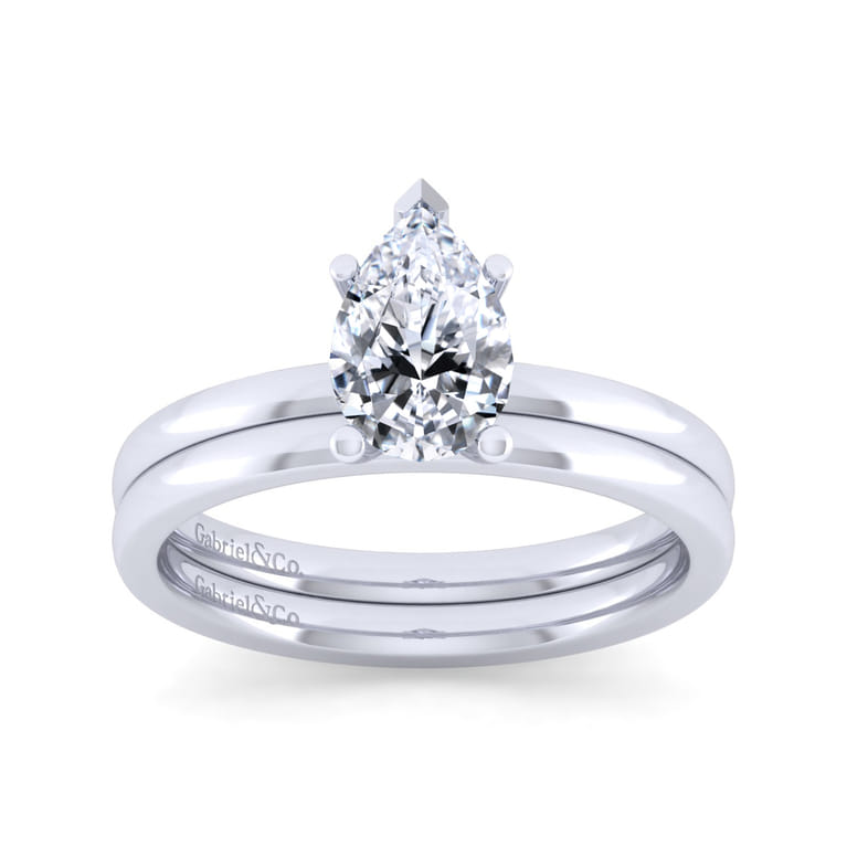 14K White Gold Matching Wedding Band - Shot 4