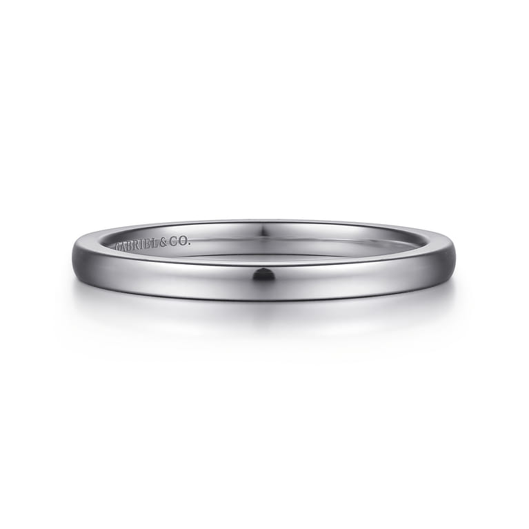 14K White Gold Matching Wedding Band - Shot 1