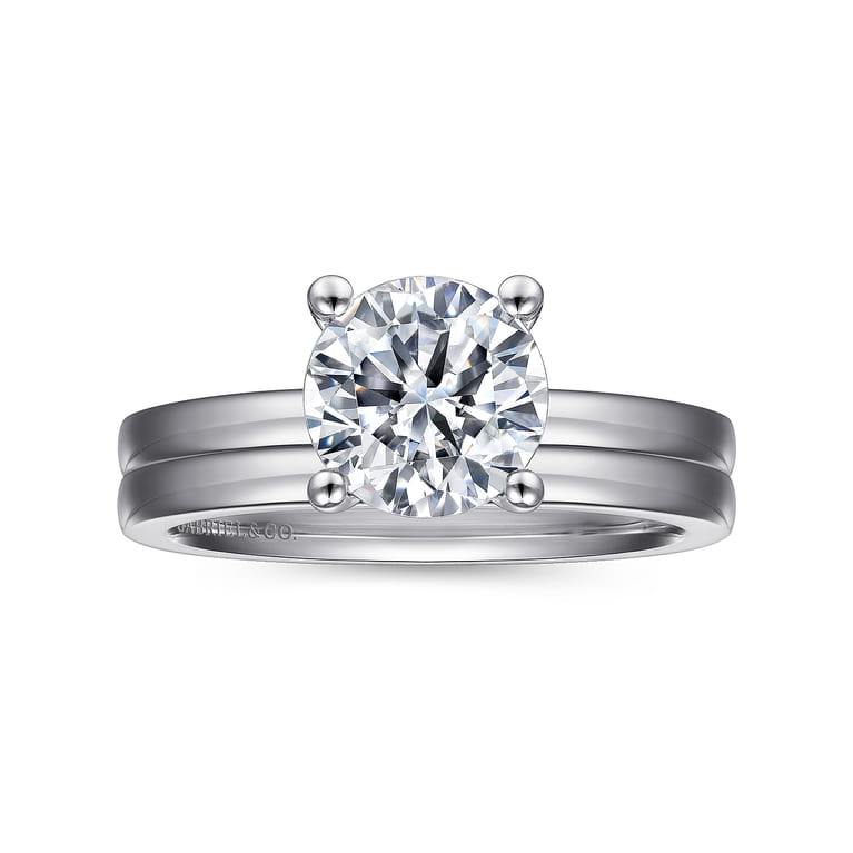 14K White Gold Matching Wedding Band - Shot 4