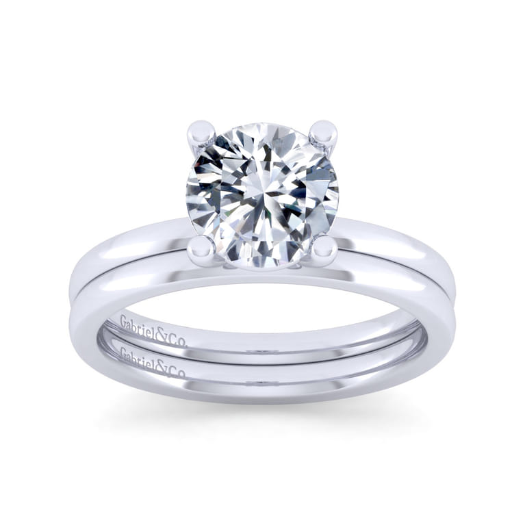 14K White Gold Matching Wedding Band - Shot 4