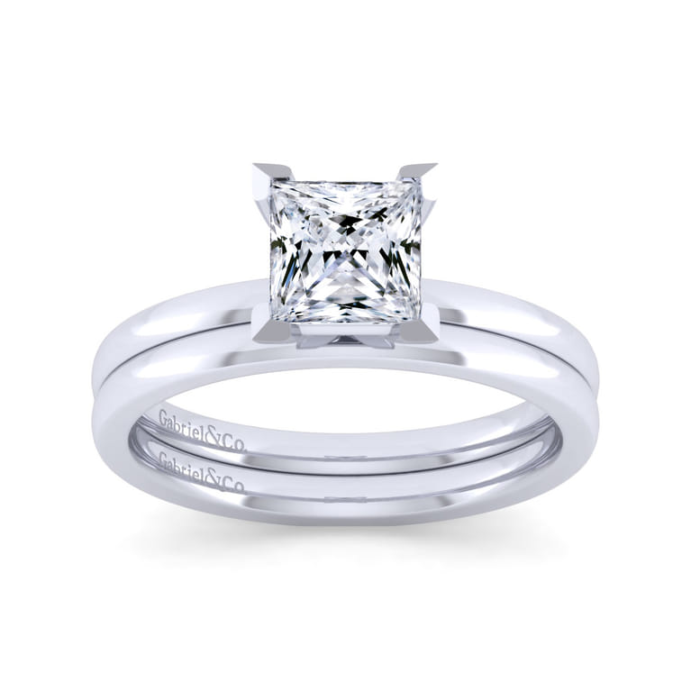 14K White Gold Matching Wedding Band - Shot 4