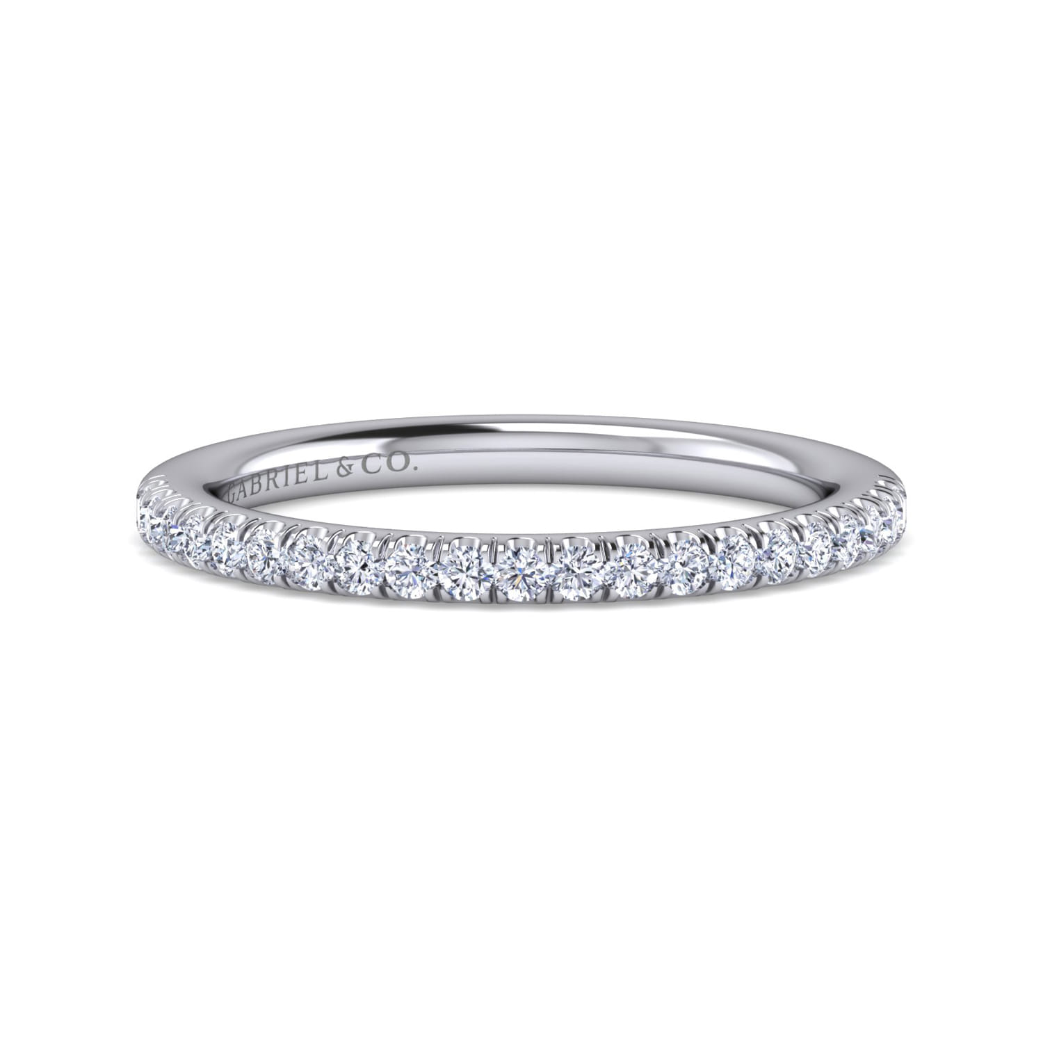 14K White Gold Matching Wedding Band - 0.22 ct - Shot 1