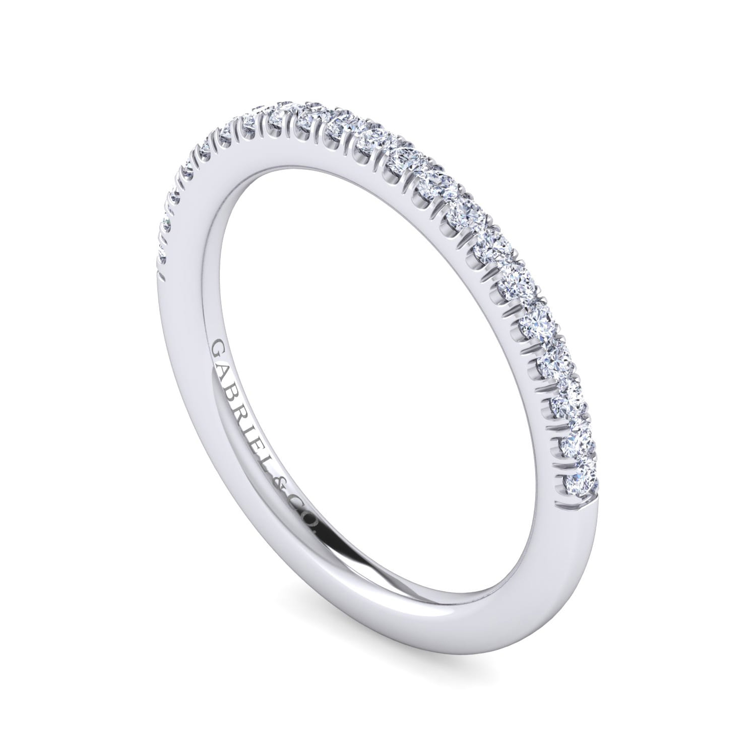 14K White Gold Matching Wedding Band - 0.22 ct - Shot 3