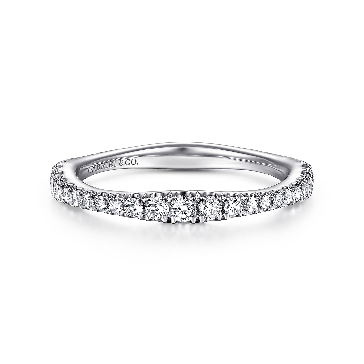 14K White Gold Matching Wedding Band - 0.45 ct - Shot 1