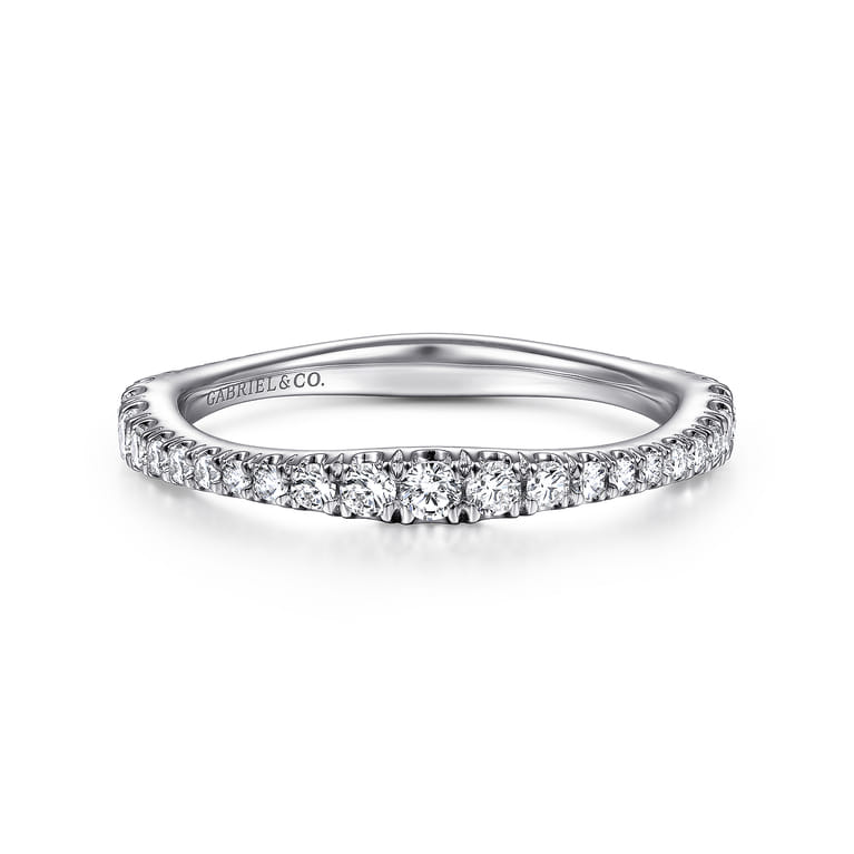 14K White Gold Matching Wedding Band - 0.45 ct - Shot 1