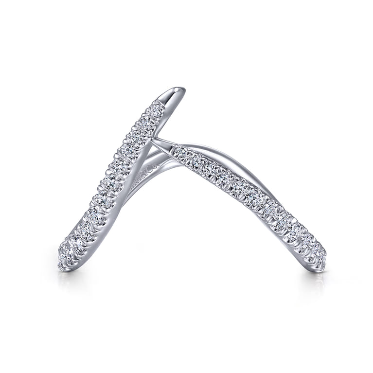 14K White Gold Matching Wedding Band - 0.39 ct - Shot 1