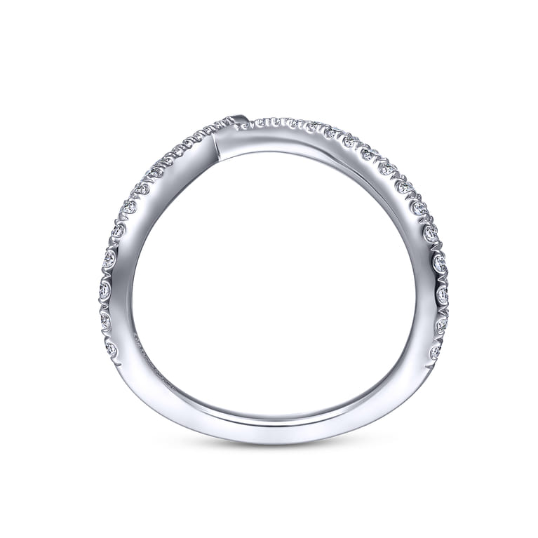 14K White Gold Matching Wedding Band - 0.39 ct - Shot 2