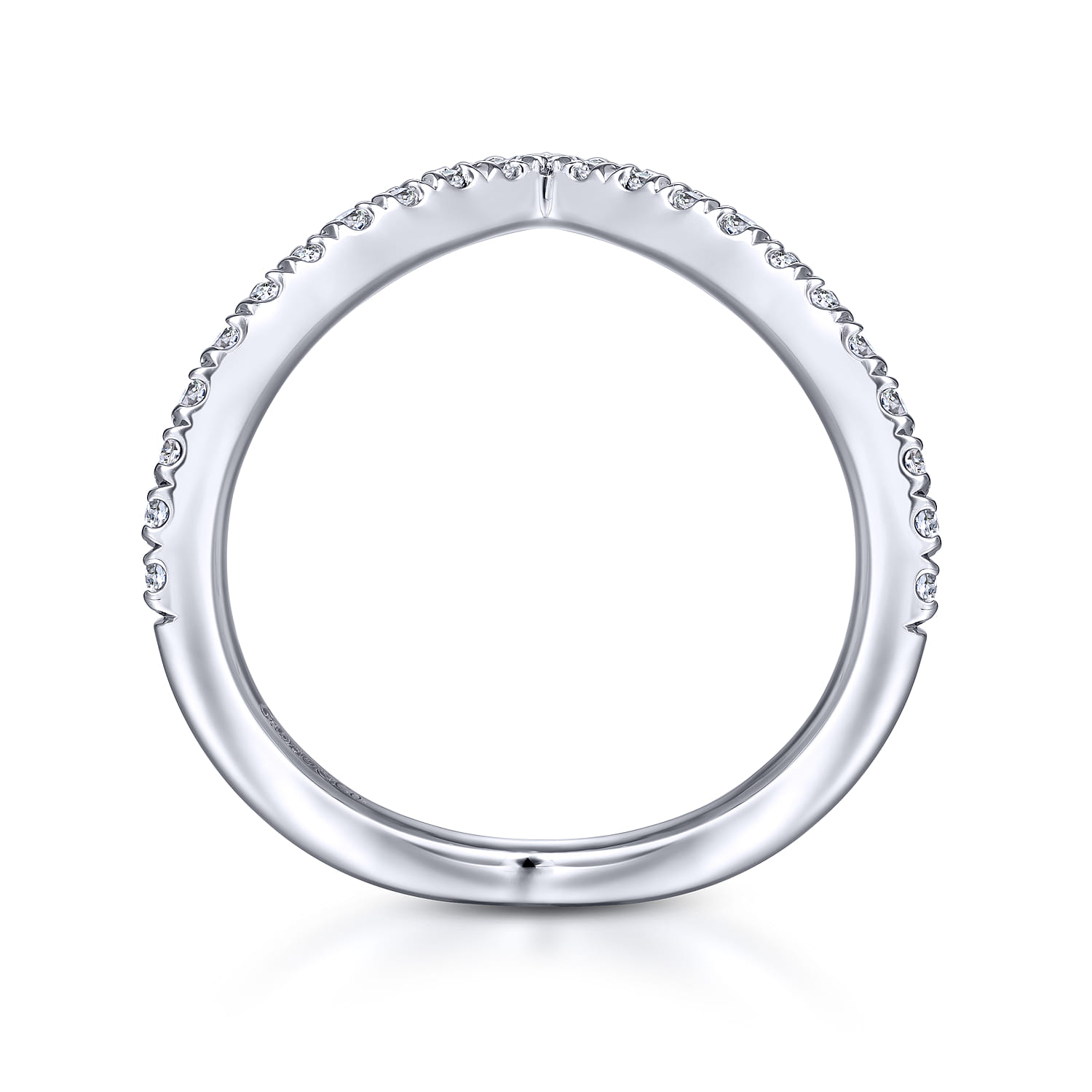 14K White Gold Matching Wedding Band - 0.42 ct - Shot 2