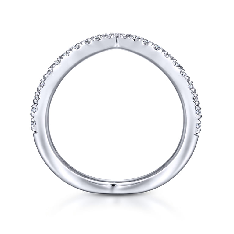 14K White Gold Matching Wedding Band - 0.42 ct - Shot 2