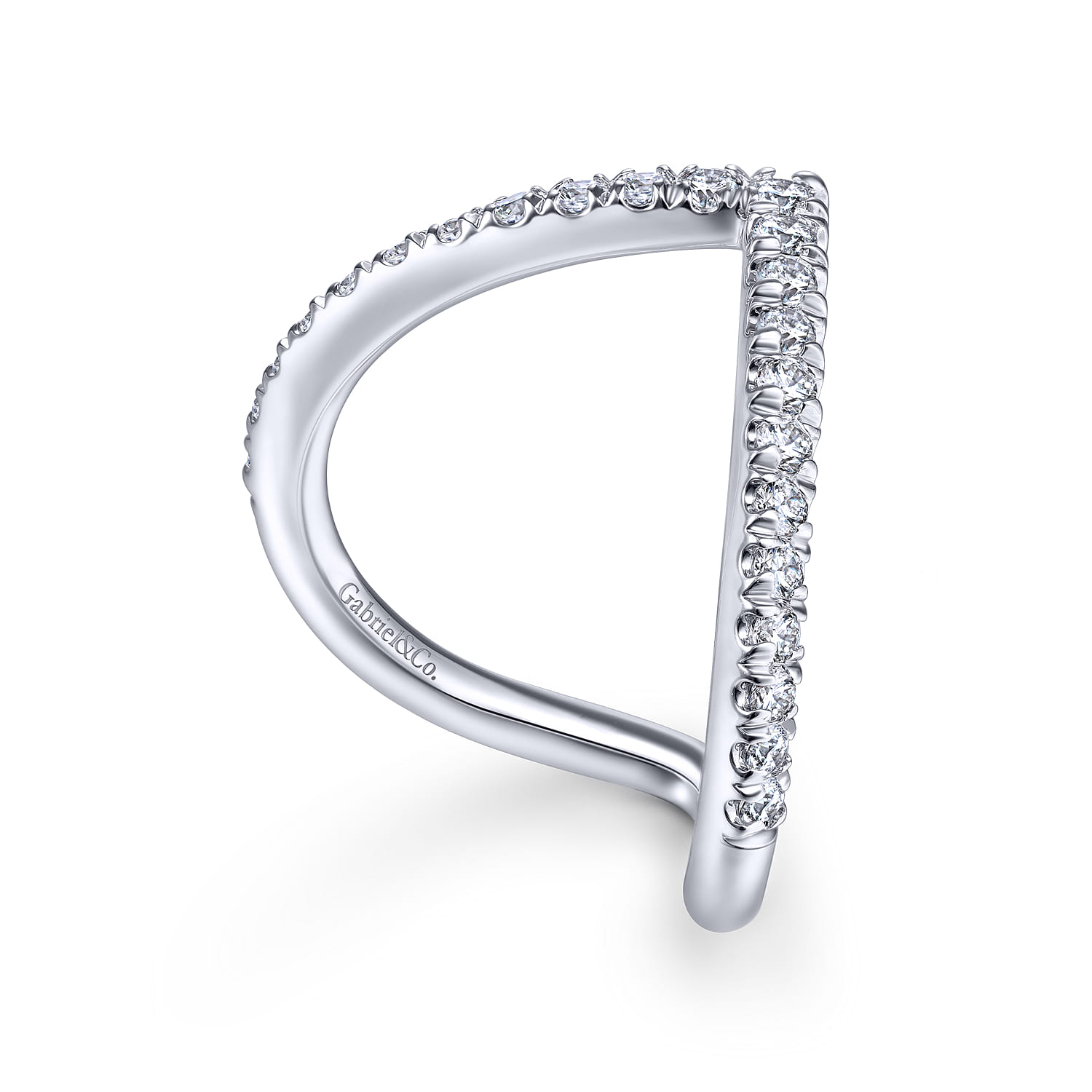 14K White Gold Matching Wedding Band - 0.42 ct - Shot 3