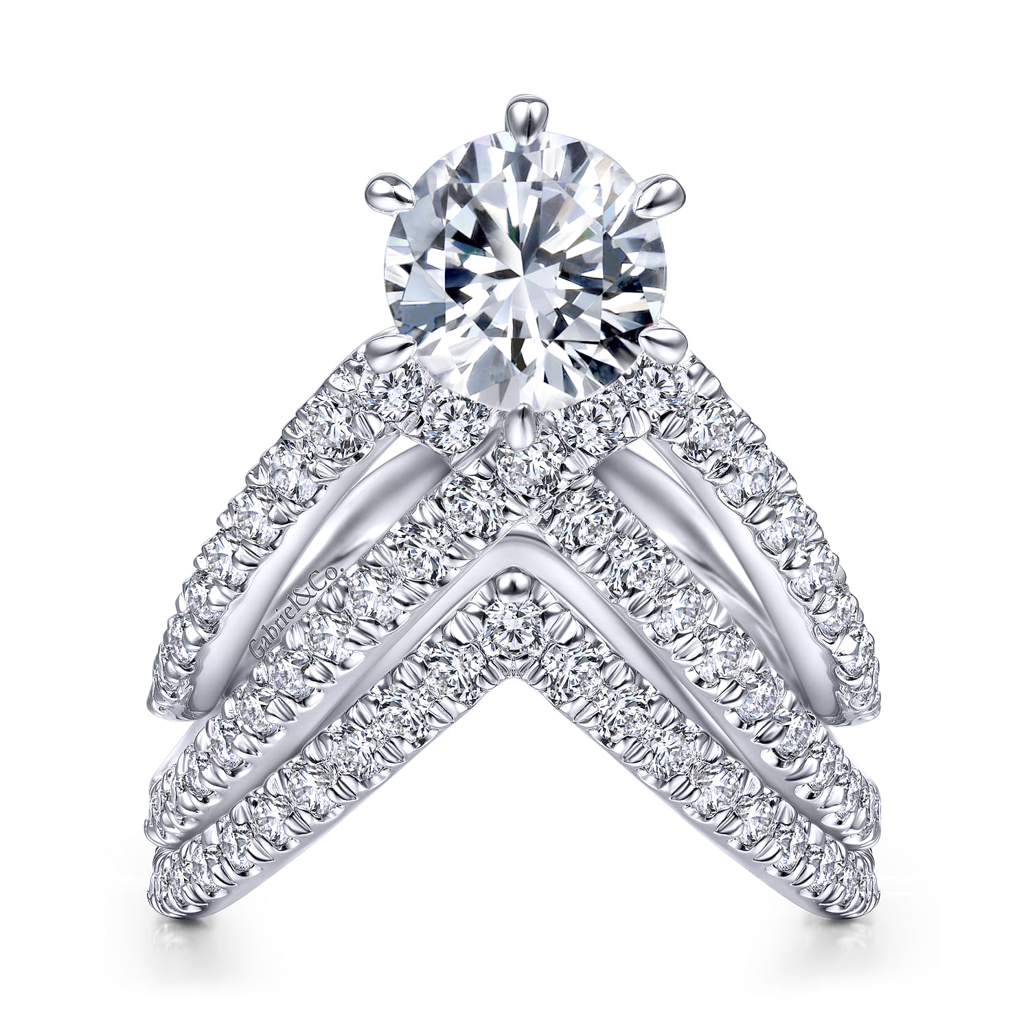 14K White Gold Matching Wedding Band - 0.42 ct - Shot 4