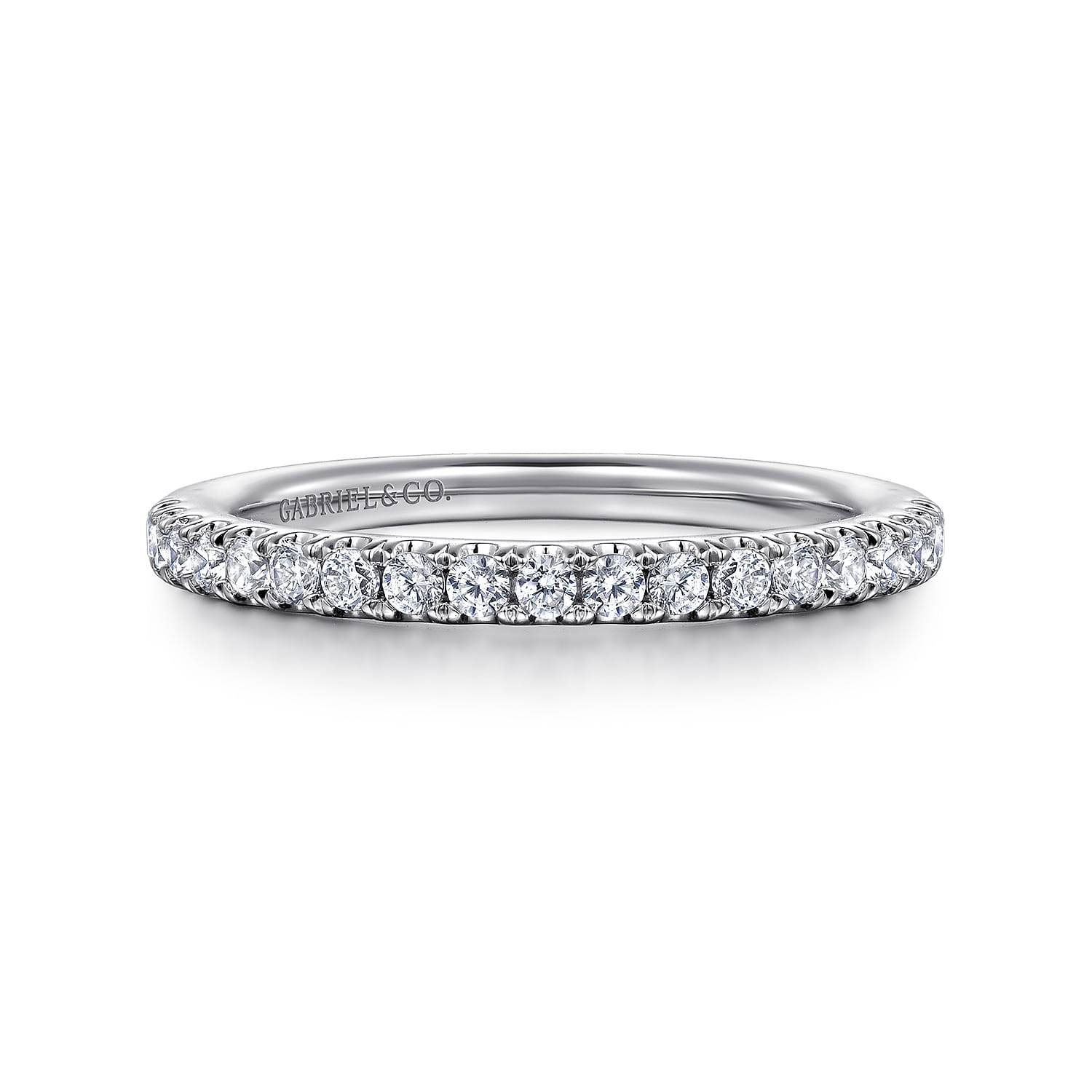 14K White Gold Matching Wedding Band - 0.3 ct - Shot 1