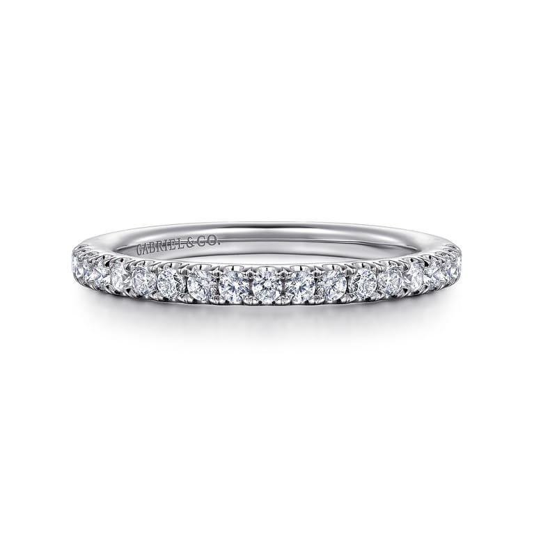 14K White Gold Matching Wedding Band - 0.3 ct - Shot 1