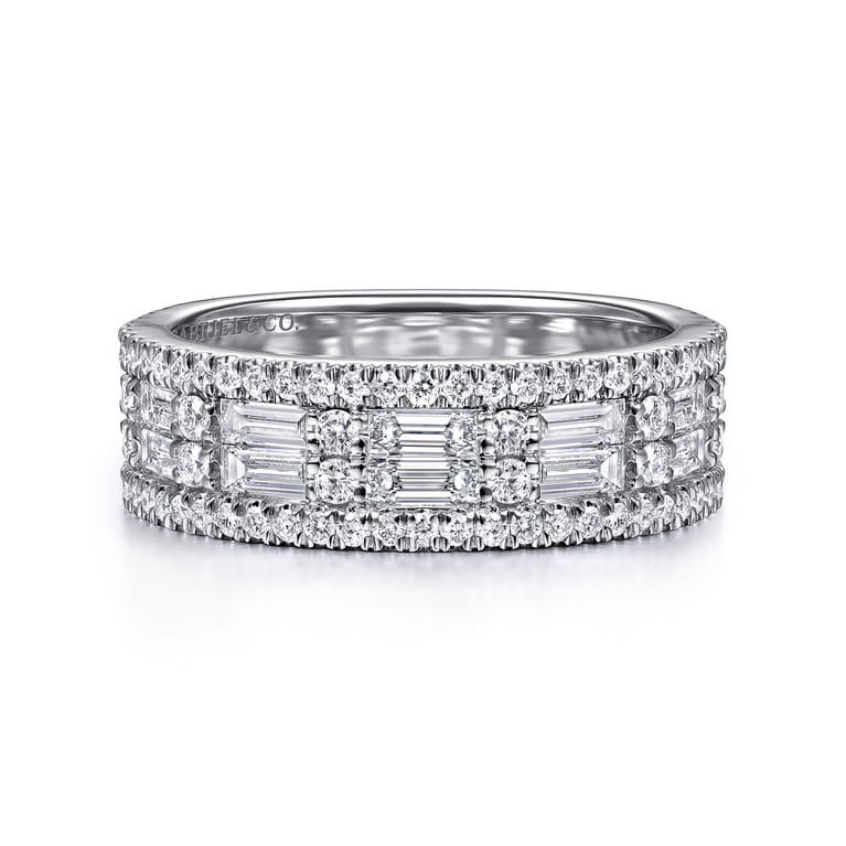 14K White Gold Matching Wedding Band - 1.5 ct - Shot 1